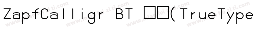 ZapfCalligr BT 常规(TrueType) (Wester字体转换